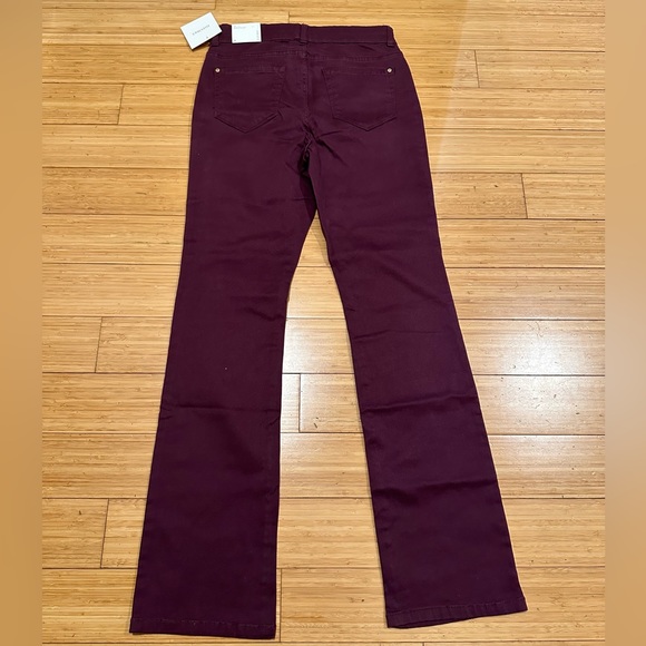 Ellen Tracy Wine Red Stretch Twill Boot Cut Pants Size 8 - Picture 3 of 12